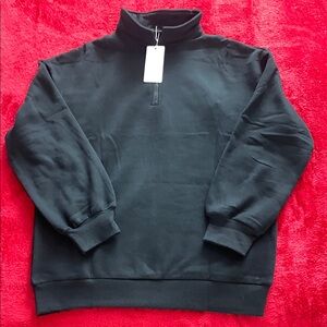 Amazon Black Quarter Zip Sweatshirt with Cozy Fleece Fabric